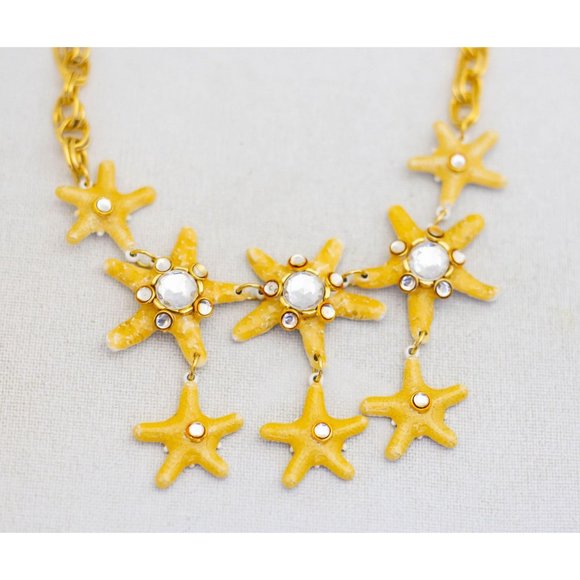 Vintage Gem-Craft Bejeweled Starfish Bib Necklace 16 Inch by CRAFT- A19 - Picture 2 of 4